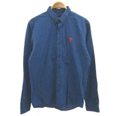 アミ アレクサンドル マテュッシ ami alexandre mattiussi 長袖シャツ 青 ブルー 黒 ブラック ギンガムチェック柄 ボタンダウン /NP ■GY73のサムネイル