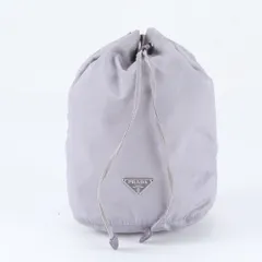 美品 プラダ テスート ナイロン トライアングルロゴ ミニ ハンド バッグ 巾着 ラベンダー ポーチ レディース RIM EC2-9【中古】のサムネイル