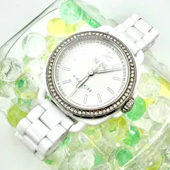 【新品電池】COACH コーチ レディース 腕時計 ラインストーン ホワイト セラミック CA.109.7.49.1300S 純正ベルトのサムネイル