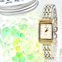 新品電池】 SEIKO エクセリーヌ レクタンギュラー ゴールド コンビ
