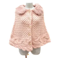 シンシアローリー CYNTHIA ROWLEY ポンチョ ニット ラビットファー 2 M ピンクベージュ /MNのサムネイル