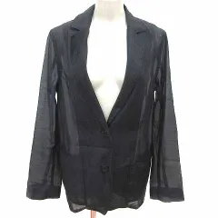 マウジー MOUSSY テーラードジャケット シースルー 長袖 F 黒 ブラック /YKのサムネイル