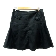 クレージュ courreges フレアスカート ミニ フェイクスエード 38 M 黒 ブラック /MNのサムネイル