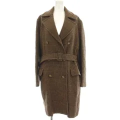 マックスマーラ ウィークエンドライン MAX MARA WEEKEND LINE 千鳥格子 ウール ダブルコート ロング 38 茶 ブラウン /☆Gのサムネイル