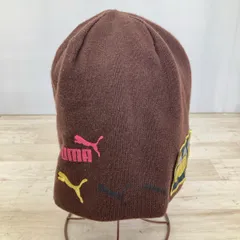 美品 PUMA/プーマ ニット帽 ビーニー ブラウン 茶色 ロゴ刺繍 ワッペン スポーツ 帽子/ニットキャップ[ON01390]のサムネイル