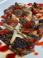 3F 昭和レトロ 食品サンプル 油淋鶏 ハート皿 ユーリンチー フェイク