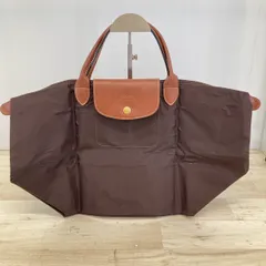 美品 LONGCHAMP ロンシャン トートバッグ/ハンドバッグ ブラウン/茶色 ナイロン×レザー切替 折りたたみ可能[ON01414]のサムネイル