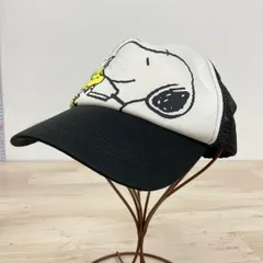 美品 PEANUTS/ピーナッツ スヌーピー メッシュキャップ 帽子 53-55cm キッズ/子供用 ブラック/ホワイト ミライズ[OP00092]のサムネイル