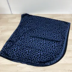 美品 pierre cardin/ピエールカルダン ブランケット/ひざ掛け ネイビー ヒョウ柄 レオパード C-TK2002 ポリエステル100%[OX03498]のサムネイル