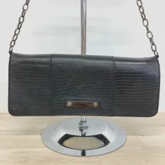 BANANA REPUBLIC/バナナリパブリック チェーンショルダーバッグ クラッチバッグ 2way ブラック/黒 型押し レディース[OA05295]のサムネイル