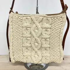 美品 TOPKAPI TREASURE トプカピ トレジャー ケーブル編み ニット ショルダーバッグ アイボリー系/オフホワイト[OA05296]のサムネイル