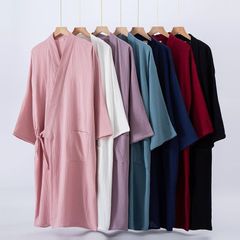 バスローブ パジャマ レディース ワンピース 7色 春夏秋冬 ダブルガーゼ コットン 薄手 バスローブ レディース メンズ 速乾バスローブ 風呂