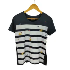 ヴィヴィアンウエストウッドアングロマニア Vivienne Westwood ANGLOMANIA ボーダーマリン系 オーブ刺繍 Tシャツ レディース import：L のサムネイル