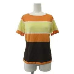 フィガロ パリ FIGARO Paris Tシャツ カットソー 40 オレンジ ストライプ柄 ラウンドネック 半袖 /MD ■ECE003のサムネイル