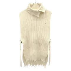 Y's Yohji Yamamoto ワイズ ヨウジヤマモト 24AW LAMB WOOL DAMAGED KNIT VEST ハイネックダメージ ニットベスト YO-A14-198 アイボリー Fのサムネイル