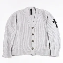新品未使用 CHROME HEARTS クロムハーツ 「HIT&RUN」レザークロスパッチカシミヤ混ワッフルニットカーディガン カシミヤ シルバー925 中古 4a003754のサムネイル