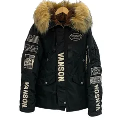バンソン VANSON ミドルレングスN-3B ワッペン 中綿 ジャケット ブラック Mサイズ 201MT-6378のサムネイル