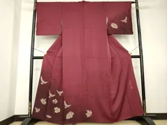平和屋着物●染色作家　斉藤三才　訪問着　寿光織　花鳥文　金糸　まるやま扱い　正絹　逸品　AABK7413ckのサムネイル