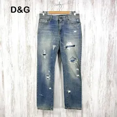 D&G DOLCE&GABBANA ドルチェアンドガッバーナ ダメージ加工 ストレートデニムパンツ ブルーのサムネイル
