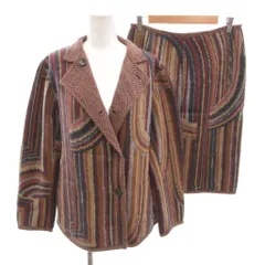 ミッソーニ MISSONI セットアップ スーツ カジュアル ニット ジャケット スカート イージー 総柄 モヘヤ混 42 マルチカラー /FF ■ECE005のサムネイル