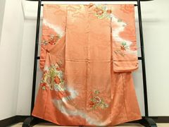 平和屋着物＃男性 長羽織 紬地 黒地 正絹 逸品 未使用 CABG8265in