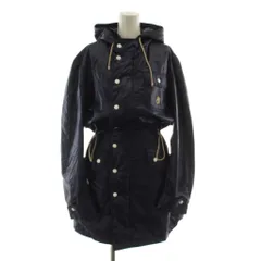 クレージュ courreges ジップアップパーカー ジャケット 上着 00 紺 ネイビー フード付き 長袖 ドローストリング /DU5のサムネイル