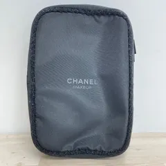 CHANEL/シャネル MAKEUP 化粧ポーチ/コスメポーチ ブラック/黒 ロゴ入り パイル縁取り レディース[OL00501]のサムネイル