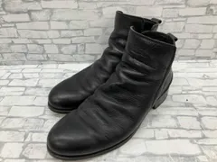 通年 PADRONE パドローネ サイドジップショートブーツ レザー ブラック 25.5cmのサムネイル
