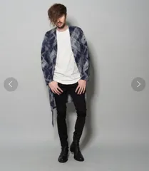 定価10,780円 NO ID. ノーアイディー 20SS ボタンレス ロング カーディガン 総柄 薄手 ベルト付 446006-388Tのサムネイル