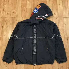 ★2XL★ BAPE SHARK HOODIE JACKET ブラック a bathing ape シャーク パーカー 中綿ジャケット エイプ ベイプ アベイシングエイプ yi276のサムネイル