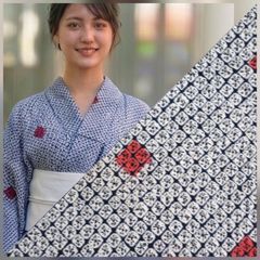有松鳴海絞り】伝統工芸 絞り浴衣 手縫い 居敷当て付 藍染風 リメイク