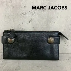 MARC JACOBS マークジェイコブス 財布 長財布 ロングウォレット L字ファスナー ジップウォレット フラットポーチ 小銭入れ カード入れ ゴールド金具 スタッズ コンパニオンウォレット ブラック ★ ■■のサムネイル