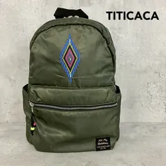 TITICACA チチカカ ナバホ刺繍ラスターリュック カーキ リュックサック バックパック デイパック バッグ 刺繍 ナバホ柄 光沢 ナイロン エスニック アジアン カジュアル アウトドア おでかけ 通勤 通学 ★ ■■のサムネイル