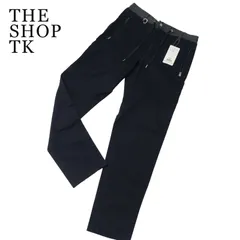 【新品 未使用】 THE SHOP TK MIXPICE タケオキクチ 通年★ ストレッチ 切替 イージー パンツ Sz.M メンズ ネイビーのサムネイル