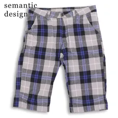 semantic design セマンティック デザイン 春夏★ チェック柄 ハーフ ショート パンツ Sz.M メンズのサムネイル