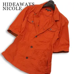 HIDEAWAYS NICOLE ハイダウェイ ニコル 春夏 襟袖ワイヤー★ 半袖 ミリタリー シャツ ジャケット Sz.46 メンズのサムネイル