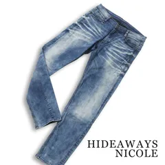 HIDEAWAYS NICOLE ハイダウェイ ニコル 通年★ USED加工 スキニー ストレッチ デニム パンツ ジーンズ Sz.48 メンズのサムネイル