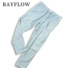 BAYFLOW ベイフロー 麻 リネン混 ストレッチ ウォッシュ加工 スリム イージー ジョガー パンツ Sz.3 メンズのサムネイル
