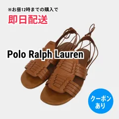 Polo Ralph Lauren ポロラルフローレン サンダル ブラウン 無地 フラット ストラップあり レディースのサムネイル