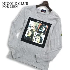 NICOLE CLUB FOR MEN × THE BEATLES ニコルクラブ フォーメン ビートルズ★ 長袖 ロンTシャツ カットソー Sz.46 メンズ 灰のサムネイル