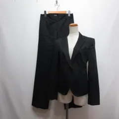 ダナキャランニューヨーク DKNY ジャケット パンツ スーツ セットアップ 4/2 濃紺 ネイビー ストレッチ コットン ジャケット裏地付きのサムネイル