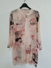 JONES NEW YORK 花柄 七分袖 シアーブラウス ピンクMサイズ - メルカリ