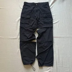00s　archive　old Timberland　ティンバーランド　3way　ギミック　カーゴパンツ　ハーフパンツ　両面ロゴ刺繍　裾ドローコード　マチ付きフラップポケット　裾ポケット　フェードブラック　34　一点物　平成　Y2K　テック　ストリート　B系のサムネイル