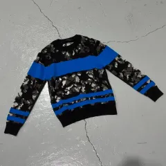 Alexander Wang カモ パータン ブラック ブルー バイカラー ニットのサムネイル
