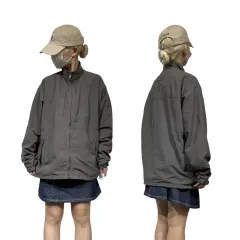 THE NORTH FACE ザノースフェイス グレー ウィンドブレーカー オーバーサイズ トラック ジャケット Lのサムネイル