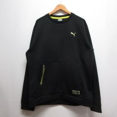 プーマ PUMA 美品 ゴルフウェア ストレッチ スローガンロゴ クルー スウェット XXL 黒 ブラック 624909のサムネイル
