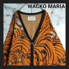 希少】WACKO MARIA×Tim Lehi 虎 カーディガン M(L相当) オレンジ 黒 総