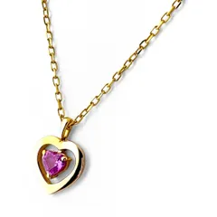ブシュロン Boucheron ピンクサファイア ネックレス YG イエローゴールド ペンダント ハートモチーフ ネックレス 750 ピンクサファイア レディース 【中古】のサムネイル