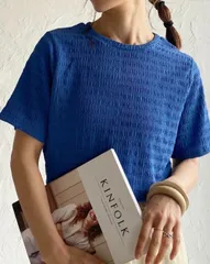 She's Closet ふくれジャガードクルーネック半袖プルオーバーのサムネイル