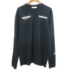 アンブッシュ AMBUSH × amazon アマゾン カットソー ロングTシャツ 長袖 ロンT プリント クルーネック 2 M相当 黒 ブラック /Xのサムネイル